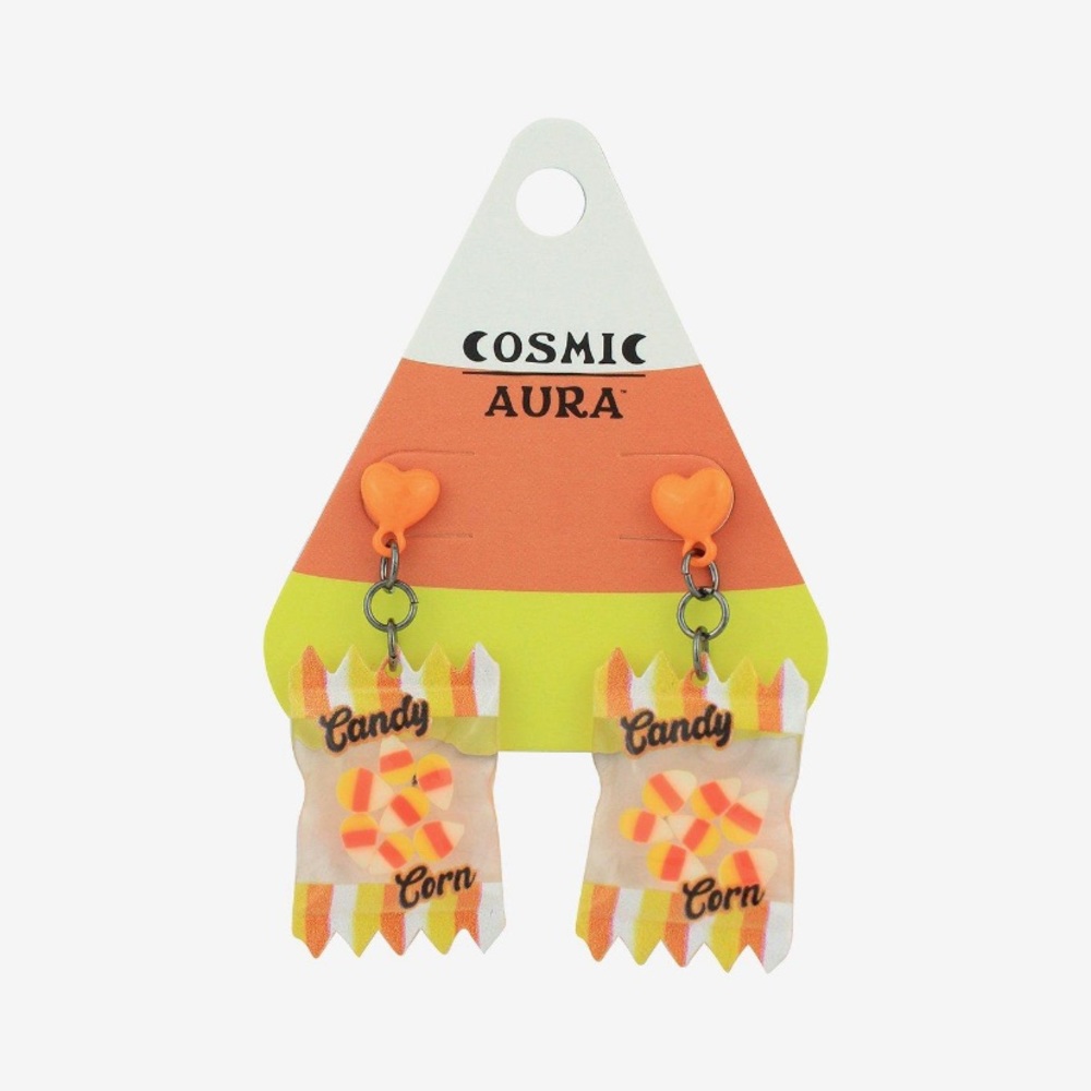 Cosmic Aura Candy Corn Bags Drop Earrings Hot Topic Halloween